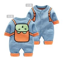 Baby spring jumpsuit baby sweater newborn Hayi men knitted dress cardigan sweater set spring and autumn