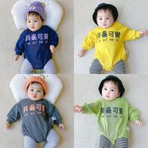Baby conjoined clothes Princess cute autumn and winter suits female baby mens autumn newborn triangle