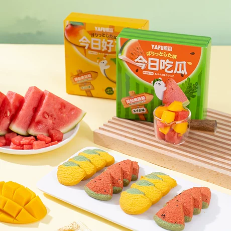 芒果味曲奇饼干网红高颜值水果造型西瓜饼干点心儿童馋嘴小零食品