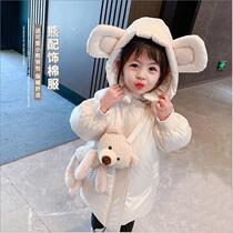 Childrens cotton-padded clothes girls thickening down cotton baby girl winter long jacket children bright autumn and winter coat