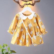 Female baby dress Spring and Autumn long sleeve baby princess dress girl childrens skirt Autumn New