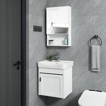 Small house hanging wall wash basin space aluminum bathroom cabinet toilet simple washbasin combination basin wash table