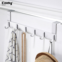 Punch-free space aluminum door rear wall clothes nail-free adhesive hook hanging clothes storage rack bedroom door coat hook