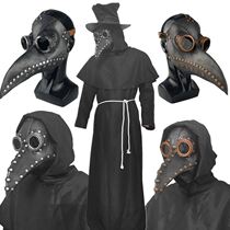 Halloween mask steampunk beak mask medieval Crow plays horror cos plague doctor costume
