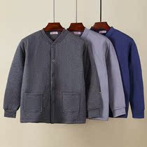 Three-shot chrysanthemum middle-aged and elderly men padded cotton single-piece coat winter cold-proof old man father super thick warm clothes