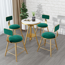 Nordic balcony small table and chair combination Small round table Small coffee table Cafe shop leisure bar Balcony table and chair three-piece set