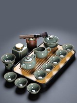 Brother kiln tea set set Home living room office reception small tea table Integrated tea tray Tea cup Light luxury