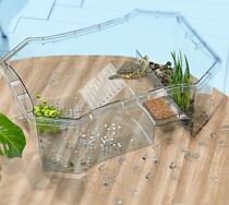 Turtle tank with sun terrace villa household large Brazilian turtle ecological breeding box special landscaping basin box small fish tank
