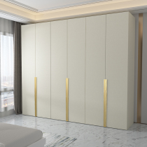 Wardrobe home bedroom white modern simple four or six door lockers light luxury very simple style overall wardrobe