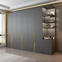 Wardrobe modern simple home bedroom economy four or six door corner cabinet combination solid wood light luxury wardrobe