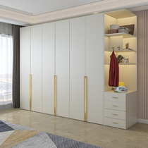 Light luxury wardrobe home bedroom modern simple two four six doors large capacity one top cabinet Italian minimalist wardrobe