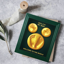 Baby one year old souvenir creative newborn baby handfoot print model set up a small foot ink 100 days