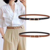 Genuine Leather Fashion Slim Girdle Woman Bifacial Genuine Leather 100 Hitch Summer Gamewear Dress With Dress Collection Waist Trim Western Pants Leather Strap