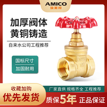 Emico 169 brass gate valve 4 points 6 points internal thread gate valve tap water valve switch household all copper thickening