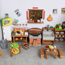 Net red cooking small kitchen home dining table toy mini childrens furniture can cook the real version of the full set