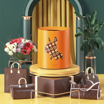 Net Red Love horse orange trash can home living room large capacity bedroom light luxury bathroom trash can retro simple small