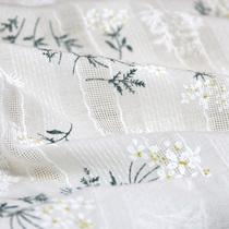 White Jacquard striped fabric Leno hipster floral hollow cotton fabric handmade diy cloth head