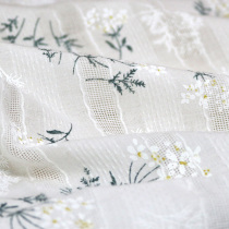 White Jacquard striped fabric Leno hipster floral hollow cotton fabric handmade diy cloth head