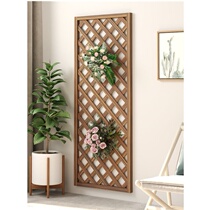 Courtyard carbonized anti-corrosion solid wood fence fence small fence outdoor thickened mesh climbing wooden partition flower