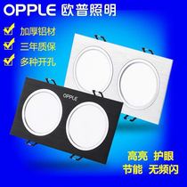 Auplled double head cylinder light bucket liner lamp double row grille embedded ceiling light corridor square through dokhole light