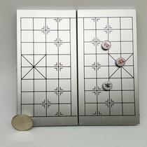 Mini portable aluminum alloy chess magnetic folding Chinese chess never rust all aluminum products creative gifts