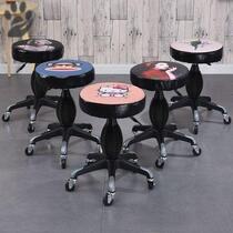 Beauty stool Barbershop chair Hair salon makeup rotating round stool Nail stool pulley big work stool lifting hair salon