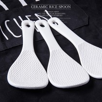 Pure white ceramic cooking spoon for home meal with healthy and sanitary cleaning rice spoon