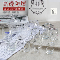diy glass candle cup container handmade homemade Starry Sky Cup material aromatherapy wax Jelly Wax glass bottle ice crack