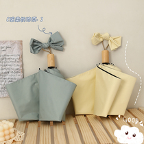 French retro umbrella folding rain and rain dual-use sun umbrella sunscreen and UV protection female minimalist abstinence ins wind