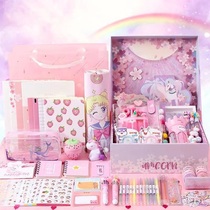 Girl heart Stationery Gift Bag girls open school big gift box set of primary school students school supplies Net Red right set