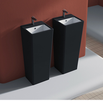 Hagu Ceramic column basin balcony sink integrated floor-standing small apartment household column wash basin