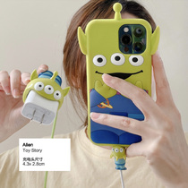 Data line protective sleeve Apple 12 mobile phone charger head winder ipad2020 Cartoon bite of 11promax headphone winding rope 20w data line anti-snapping charging line protective sheath