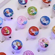 Light up trinkets Childrens luminous toy rings Little girl baby jewelry rings Cute Ice princess rings