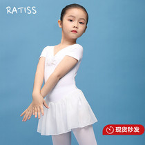 Tutu Childrens summer performance body suit Childrens ballet practice suit Girls  Chinese dance dance suit summer