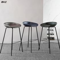 Bar stool industrial style minimalist bar stool Nordic high stool wrought iron bar chair American light luxury high stool retro