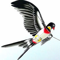 Fishing rod kite dynamic swallow kite Butterfly parrot plastic kite Childrens breeze easy-to-fly plastic small kite