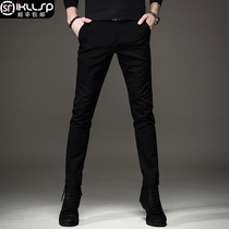 Black Jeans Mens 2022 Spring Autumn Season New Tide Cards Summer Workout small footed casual pants for mens high end