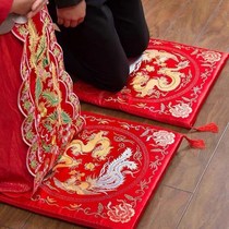 Kneeling mat wedding tea kneeling mat wedding sitting Fu mat worship Heaven and Earth bride kowtow red mat pair
