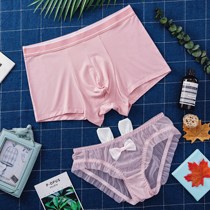 Couple underwear summer pure cotton ice silk 2021 summer cute cartoon couple underwear one-on-one sex confusion suit