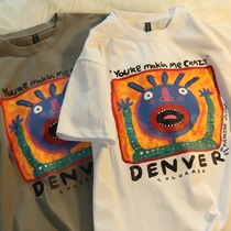 Net red super fire cotton short sleeve T-shirt female loose Korean version of tide ins Harajuku wind chic harbor flavor half sleeve Super fire top