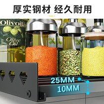 Stainless steel non-hole storage rack wall-mounted bracket kitchen multifunctional wall-mounted oven microwave shelf