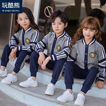 Kindergarten uniform Spring and Autumn British Academy Style First grade childrens school uniforms Primary school uniforms Baseball uniforms Baseball uniforms three sets