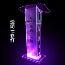 Church chanting desk Acrylic podium Transparent Hotel celebration Multimedia podium Welcome desk 4s shop EMCEE