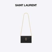  YSL Yves Saint Laurent Ladies Mini Letter Logo Grain Texture Embossed Leather Chain Wallet