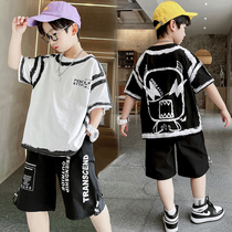 Childrens clothes boy Xia dress suit 2022 new children short sleeves clothes Chaoshuai Fashionable Summer Leisure Two Sets