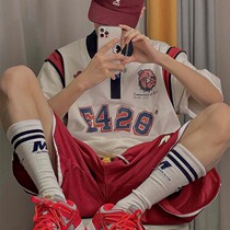 National tide American hip hop 2021 summer stitching dog head Polo shirt male ins couple loose casual versatile T-shirt
