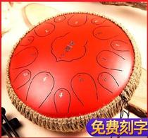 Professional childrens activity woven rope ethereal drum 15-tone small hand beating drum bronze gift drummer Hollow