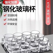 Tempered glass KTV beer cup set custom logo anti-drop bar personality special octagonal household water cup creativity