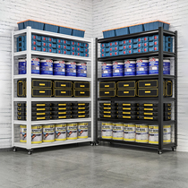 Home Shelf Shelving Ground Floor Multilayer Iron Frame Subbelt Wheel Balcony Storage Rack Supermarket Warehouse Angle Steel Show Shelf