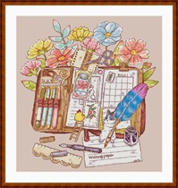 Orangnal first heart to create original design cross stitch kit hand Account Series-write a postcard